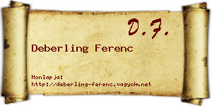 Deberling Ferenc névjegykártya
